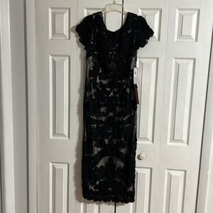 J S collections black and cream dress